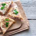 Chicken and Sweet Potato Quesadillas on a cutting