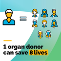 1 organ donor can save 8 lives