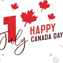 Text: July 1 Happy Canada Day